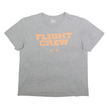 NIKE Mens Grey & Orange Flight Crew Graphic T-Shirt XL Short Sleeve Crew Neck