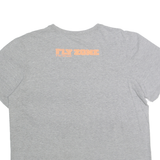 NIKE Mens Grey & Orange Flight Crew Graphic T-Shirt XL Short Sleeve Crew Neck