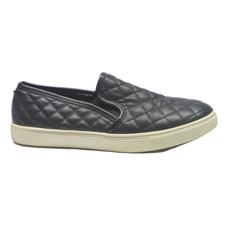 STEVE MADDEN Womens Black Quilted Slip-On Trainers Polyester Blend UK 8