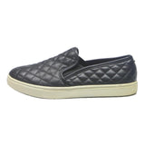 STEVE MADDEN Womens Black Quilted Slip-On Trainers Polyester Blend UK 8
