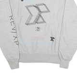 CHAMPION Mens Grey Crew Neck M REVXP Graphic Sweatshirt Cotton Blend Pullover