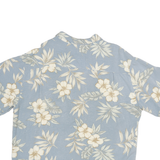 HALFMOON BAY Mens Blue Floral Cotton Blend Shirt L Casual Hawaiian Style Summer