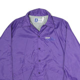 DUNBROOKE Mens Purple Nylon Coach Jacket L Button Plain Lightweight Outerwear