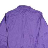 DUNBROOKE Mens Purple Nylon Coach Jacket L Button Plain Lightweight Outerwear