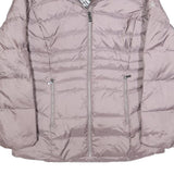 CALVIN KLEIN Womens Grey Pink Puffer Jacket S Polyester Zip Lightweight Warm