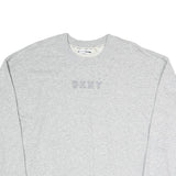 DKNY Womens Grey Cotton Blend Crew Neck Sweatshirt M Casual Pullover
