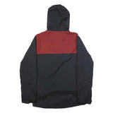 DC SHOES Mens Black & Burgundy Hooded Zip Jacket S Polyester Casual Outdoor