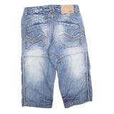 CINC Mens Cotton Blend Blue Denim Cargo Shorts M W32 Casual Summer Wear