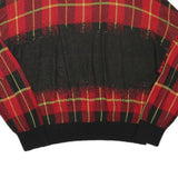 TOMMY HILFIGER Womens Red & Black Patterned Jumper Crew Neck Basic Knit L