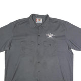 DICKIES Mens Grey BBQ Chicago Work Shirt 2XL Polyester Blend Button Short Sleeve