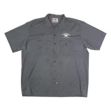 DICKIES Mens Grey BBQ Chicago Work Shirt 2XL Polyester Blend Button Short Sleeve