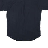 CHAPS RALPH LAUREN Mens Navy Blue Cotton Blend Shirt M Button Down Embroidered