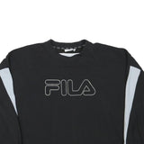 FILA Womens Black & Grey Logo Crew Neck M Sweatshirt Cotton Blend Casual