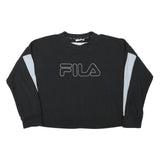 FILA Womens Black & Grey Logo Crew Neck M Sweatshirt Cotton Blend Casual