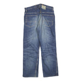 HELLER'S CAFE Mens Blue Regular Straight Denim Cotton Blend Medium W34 L28
