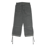 LEE Mens Cotton Blend Black Regular Straight Trousers W26 L23 Workwear Zip