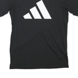 ADIDAS Mens Black Graphic T-Shirt M Short Sleeve Crew Neck Sports Cotton Blend