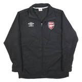 UMBRO Mens Black Football Track Jacket M Polyester Blend Zip Sportswear