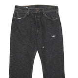 LEVI'S 501 Mens Jeans Black Classic Straight Denim Dark W34 L27 Button Closure