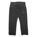LEVI'S 501 Mens Jeans Black Classic Straight Denim Dark W34 L27 Button Closure