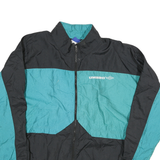 UMBRO Mens Black & Teal Retro Zip Jacket XL Polyester Blend Colourblock