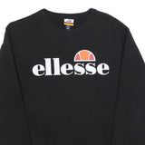 ELLESSE Mens Black Cotton Blend Crew Neck M Sweatshirt Logo Print Casual