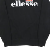 ELLESSE Mens Black Cotton Blend Crew Neck M Sweatshirt Logo Print Casual