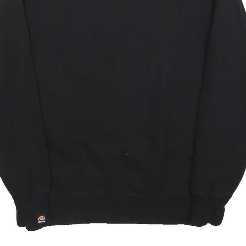 ELLESSE Mens Black Cotton Blend Crew Neck M Sweatshirt Logo Print Casual