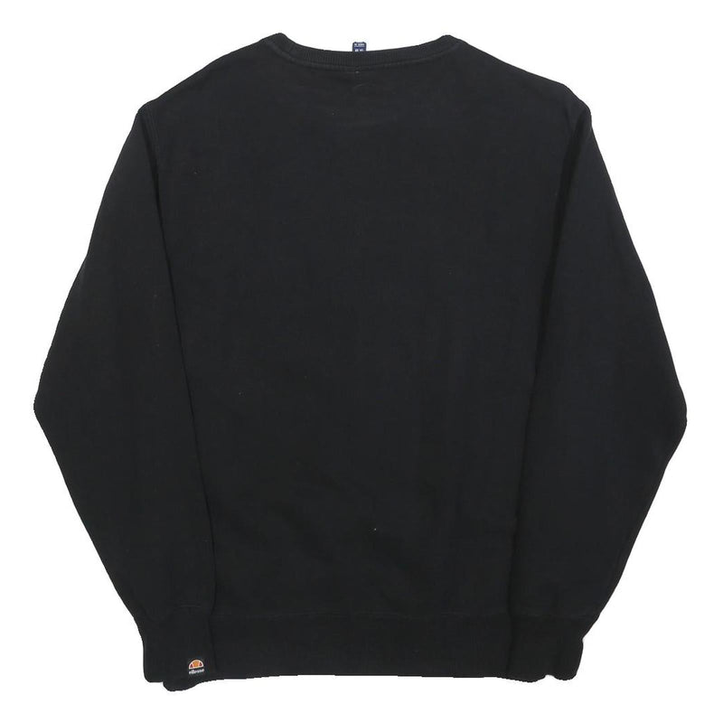 ELLESSE Mens Black Cotton Blend Crew Neck M Sweatshirt Logo Print Casual