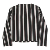 ZARA Womens Black & White Striped Top Long Sleeve Round Neck M Stylish