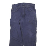 CARHARTT Mens Relaxed Cotton Blend Blue Workwear Trousers W34 L30