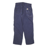 CARHARTT Mens Relaxed Cotton Blend Blue Workwear Trousers W34 L30