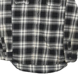 JACHS Mens Black & White Plaid Cotton Blend Shirt M Button Pocket Casual