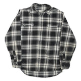 JACHS Mens Black & White Plaid Cotton Blend Shirt M Button Pocket Casual