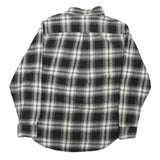 JACHS Mens Black & White Plaid Cotton Blend Shirt M Button Pocket Casual