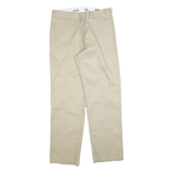 DICKIES Mens Cotton Blend Beige Regular Straight Trousers W36 L34 Workwear