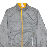 REEBOK Mens Grey & Yellow Track Jacket 2XL Polyester Blend Zip Sportswear