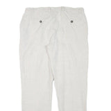 LIVERGY Mens Linen Blend White Slim Straight Leg Trousers W32 L29 Summer Wear
