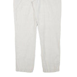 LIVERGY Mens Linen Blend White Slim Straight Leg Trousers W32 L29 Summer Wear
