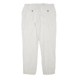 LIVERGY Mens Linen Blend White Slim Straight Leg Trousers W32 L29 Summer Wear