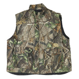 Mens Green & Brown Camouflage Reversible Zip Jacket XL Polyester Blend Outdoor