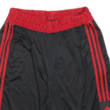 ADIDAS Mens Shorts Black & Red Sports Casual L W30 Polyester