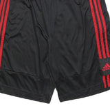 ADIDAS Mens Shorts Black & Red Sports Casual L W30 Polyester