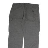 DICKIES Mens Cotton Blend Grey Regular Straight Trousers W36 L29 Workwear