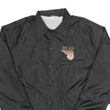 BIRDIE Mens Black Milan Button Jacket L Nylon Plain Lightweight Casual Sports