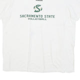ADIDAS Mens White Sacramento State Volleyball Graphic T-Shirt XL Crew Neck Short