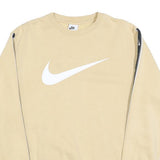NIKE Mens Beige & Black Sweatshirt Crew Neck S Cotton Blend Sportswear