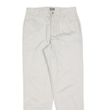 RIDERS Mens Cotton Blend White Regular Fit Straight Leg Trousers W28 L30 Casual