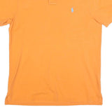 POLO RALPH LAUREN Mens Orange Short Sleeve Plain L Cotton Blend Polo Shirt