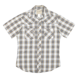 WOOLRICH Mens Beige & Brown Plaid Western Shirt M Button Cotton Blend